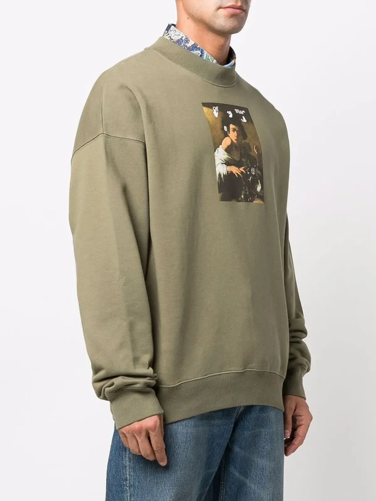Off-White カラヴァッジョ絵画スウェットシャツ - グリーン - 画像3