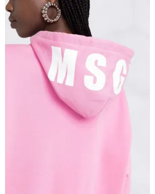 MSGM ドローストリングコットンフーディー - サムネイル3