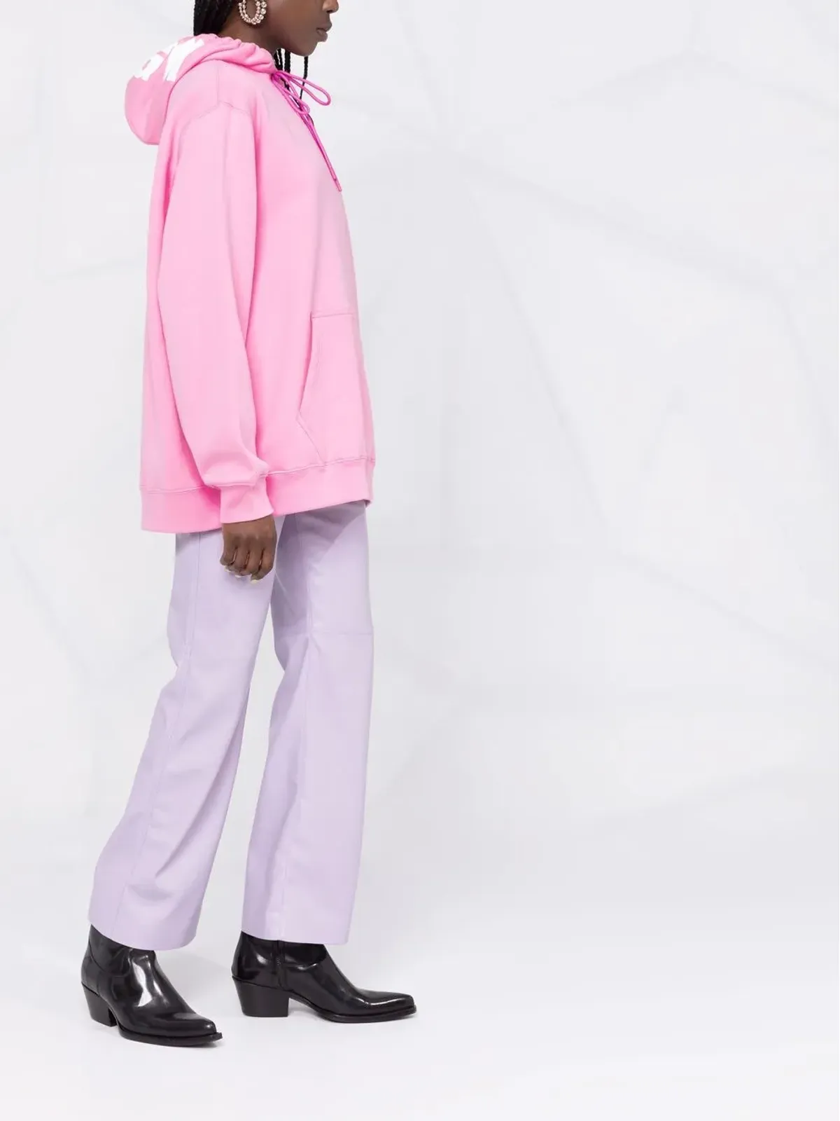 MSGM ドローストリングコットンフーディー - 画像4