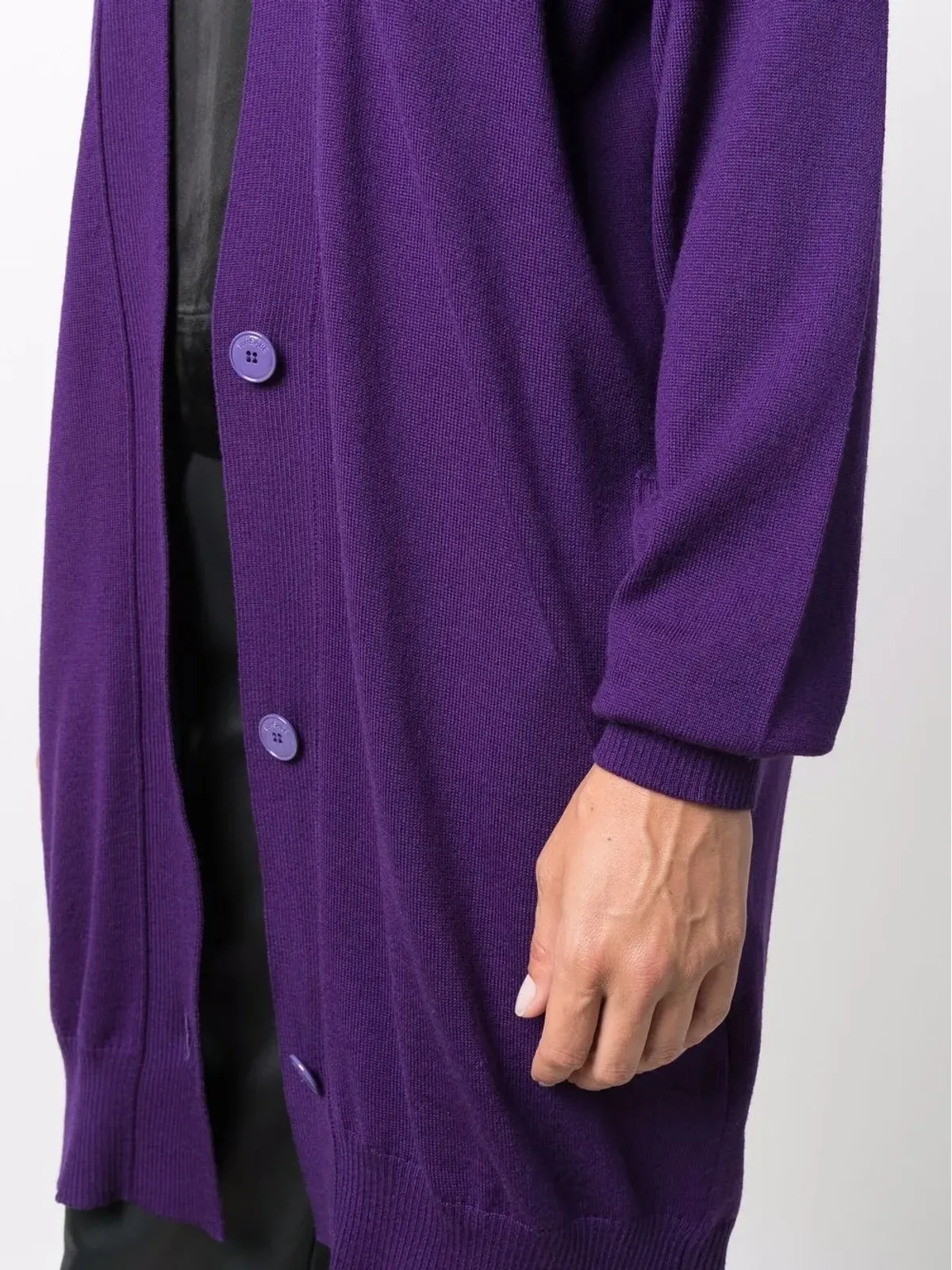 Versace Pre-Owned 1990年代 Vネック膝丈カーディガン - パープル - 画像5