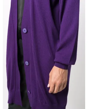 Versace Pre-Owned 1990年代 Vネック膝丈カーディガン - パープル - サムネイル5