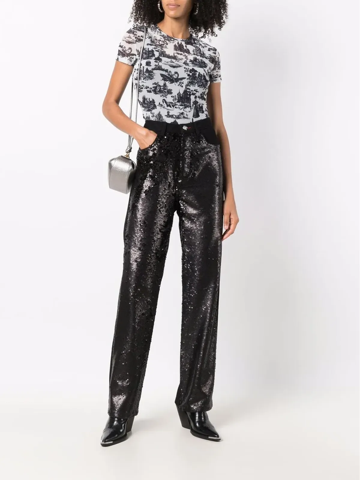 Philipp Plein ハイウエスト・スパンコールジーンズ - 画像2