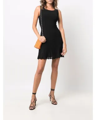 Alaïa Pre-Owned 1980年代ニットフィットドレス - ブラック - サムネイル2