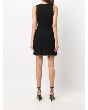 Alaïa Pre-Owned 1980年代ニットフィットドレス - ブラック - サムネイル4