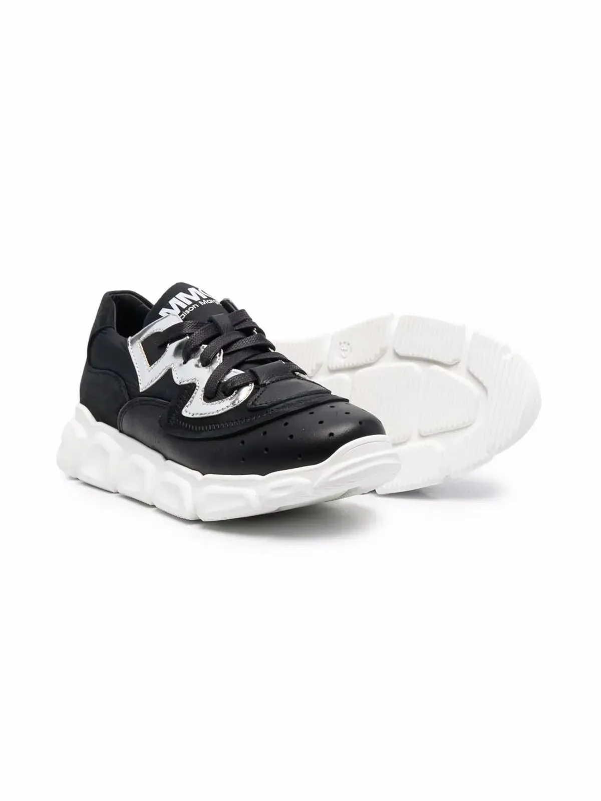 MM6 Maison Margiela Kids ロゴプリント レースアップスニーカー - 画像2