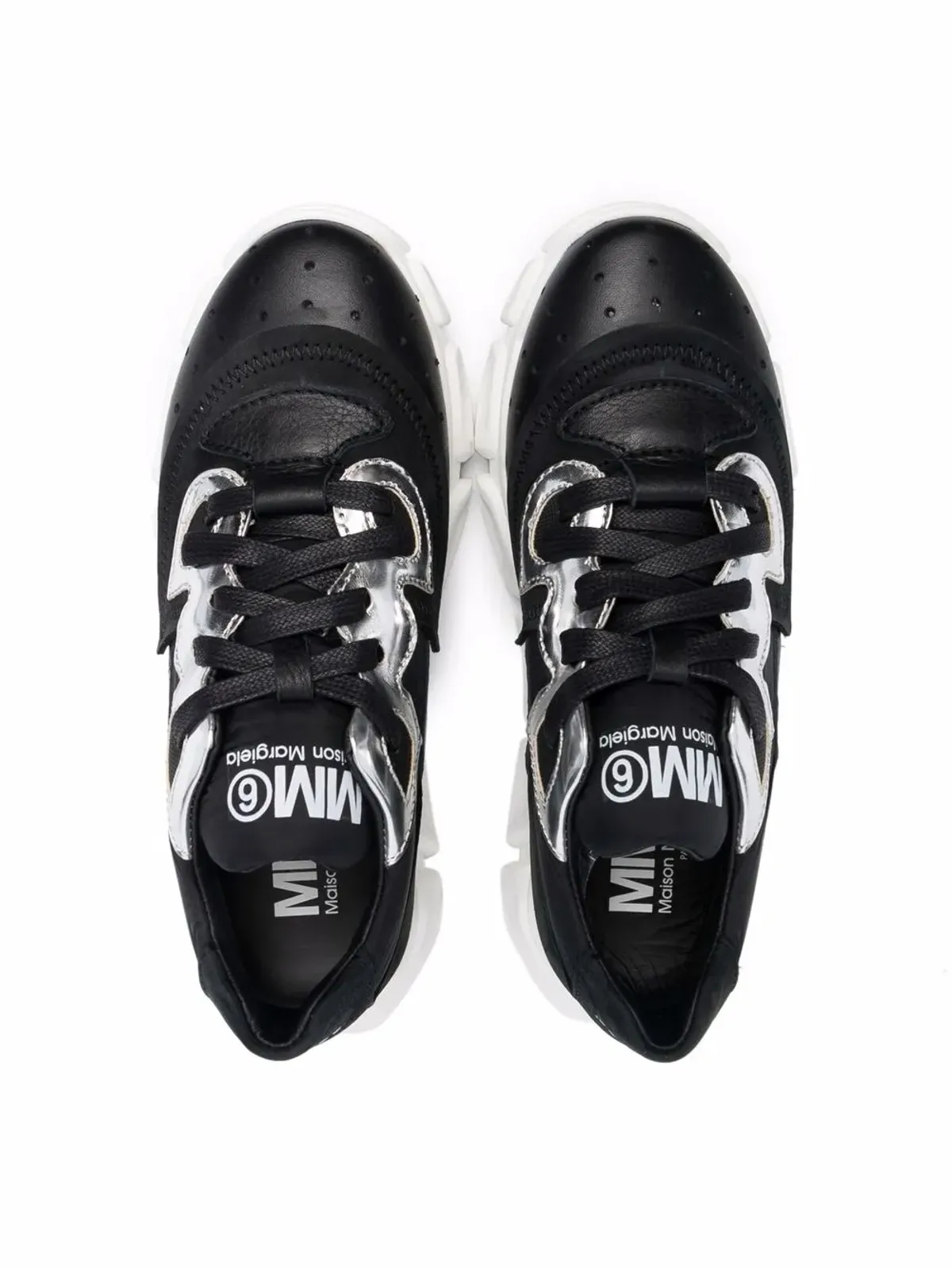 MM6 Maison Margiela Kids ロゴプリント レースアップスニーカー - 画像3