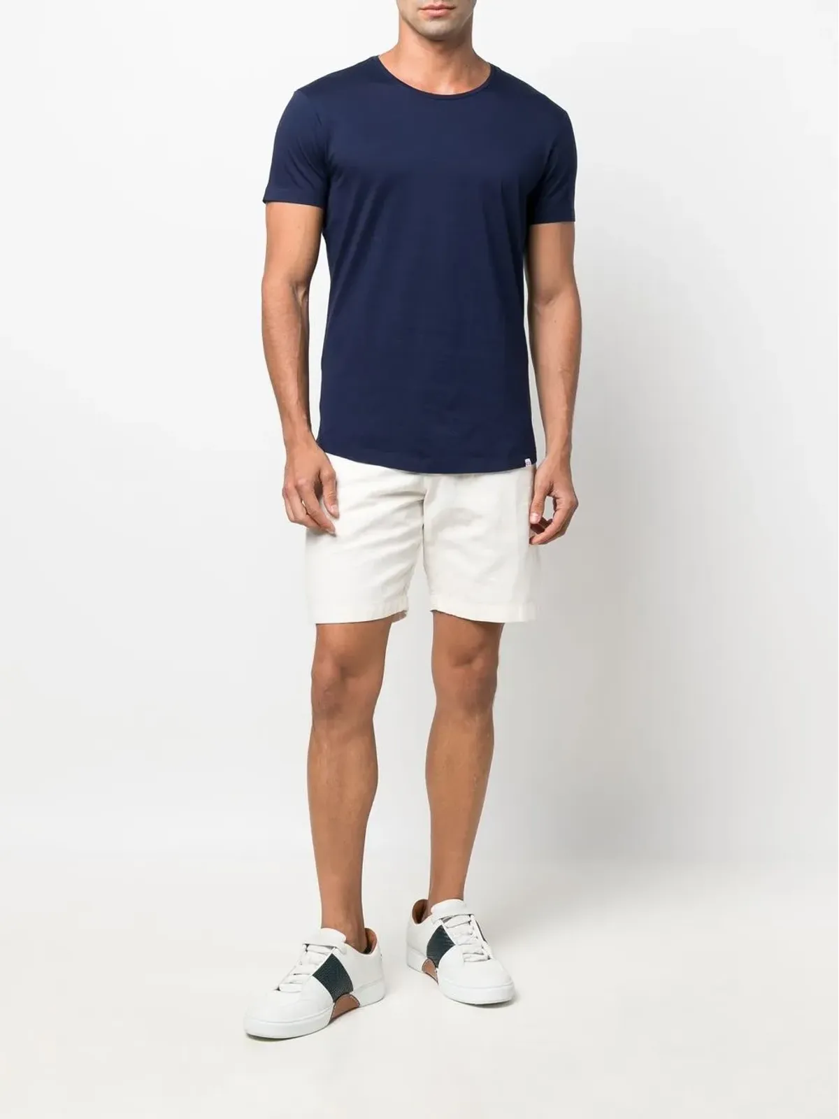 Orlebar Brown ネイビーの丸首半袖Tシャツ - 画像2