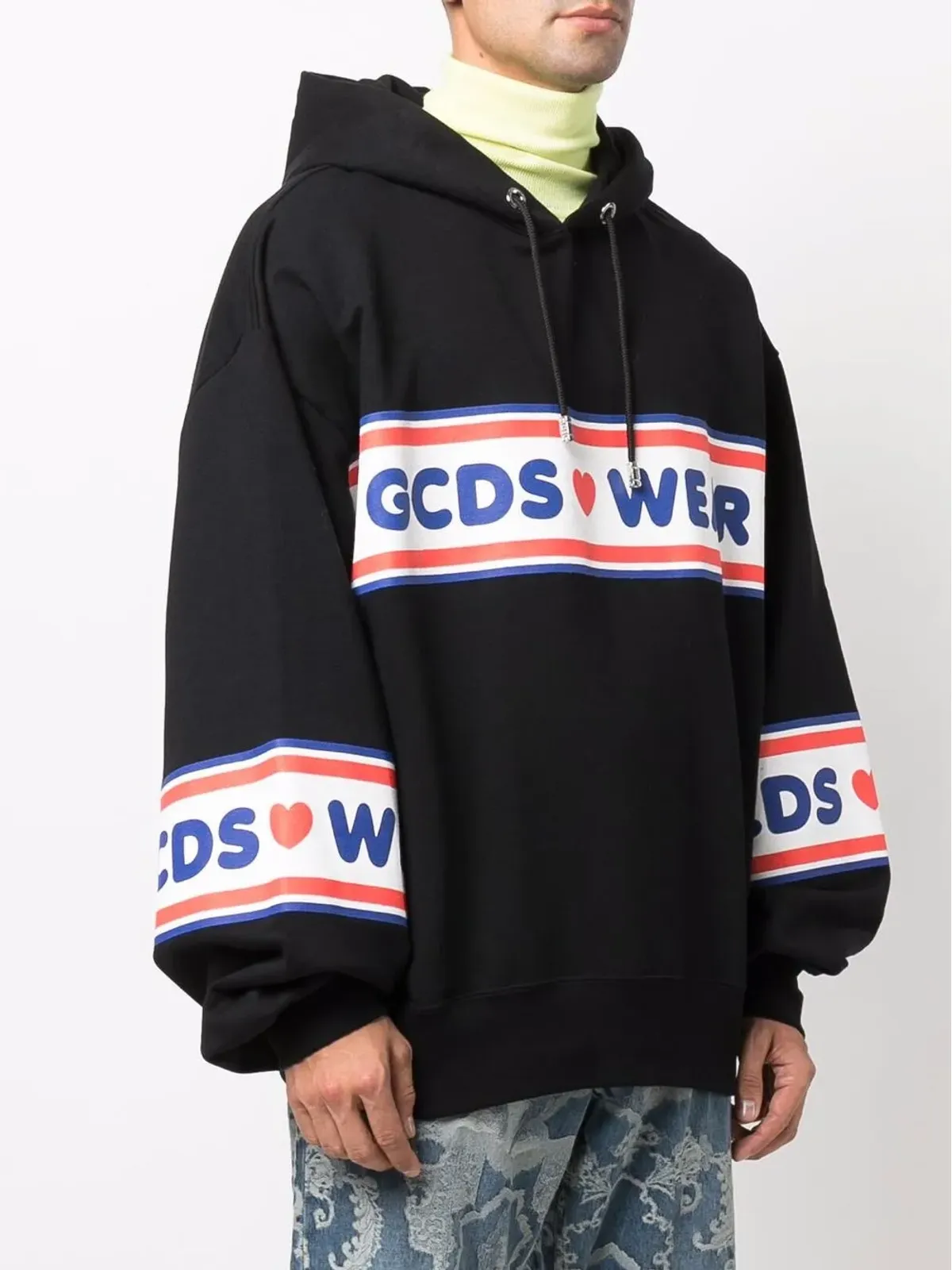 GCDS ロゴプリント コットン フーディー - 画像3