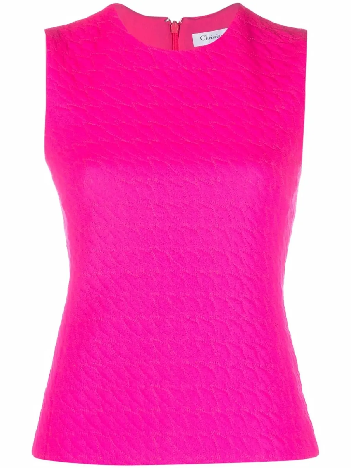 Christian Dior ビンテージ 2010 ジャカード ノースリーブ トップ ピンク - 画像1