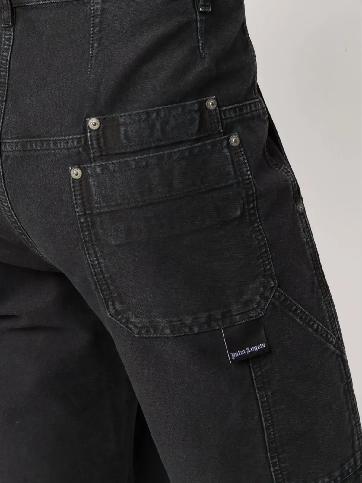 Palm Angels ロゴパッチストレートレッグパンツ - 画像5