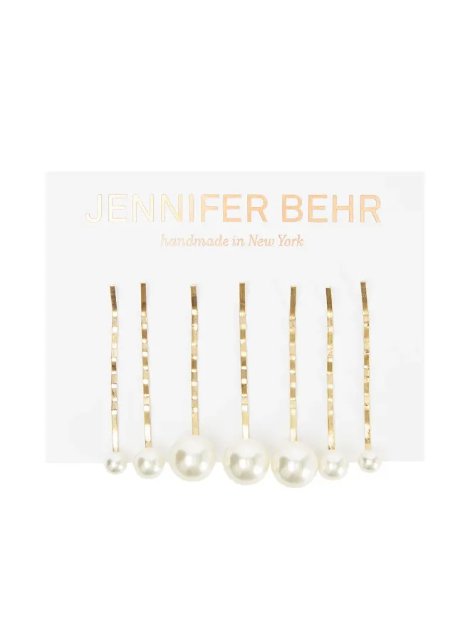 Jennifer Behr Jennifer Behr ペルラ ヘアクリップ7点セット - Whiteの商品画像