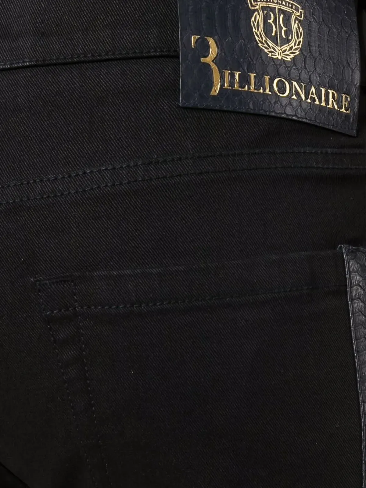 Billionaire レギュラーフィット コントラストトリム デニム ジーンズ（ブラック） - 画像5