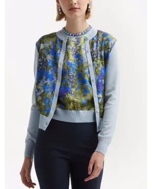 Oscar de la Renta 水彩画風プリント カーディガン ブルー - サムネイル3
