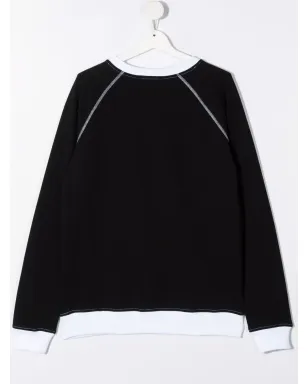 Balmain Kids ロゴプリント コットン スウェットシャツ ブラック - サムネイル2