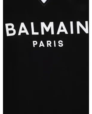 Balmain Kids ロゴプリント コットン スウェットシャツ ブラック - サムネイル3