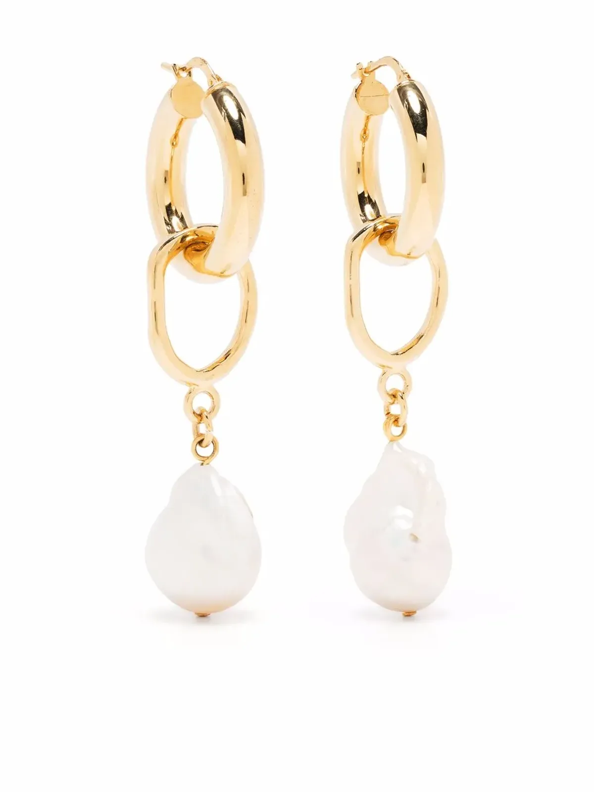 Mounser 14kt yellow gold-plated Object Found freshwater pearl earrings - White - 画像1