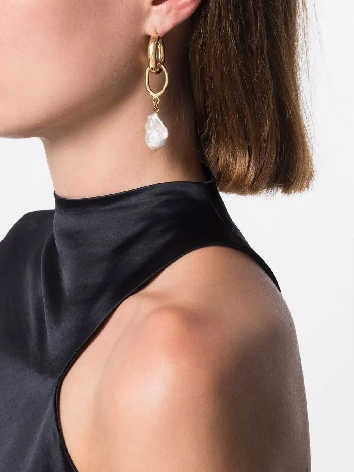 Mounser 14kt yellow gold-plated Object Found freshwater pearl earrings - White - 画像2
