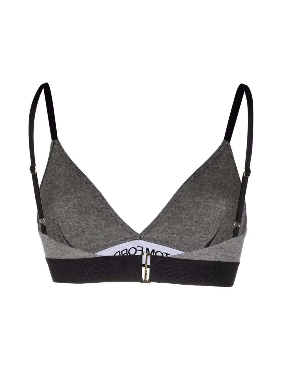 TOM FORD ロゴ入りアンダーバンド カシミヤ三角ブラジャー グレー - 画像2