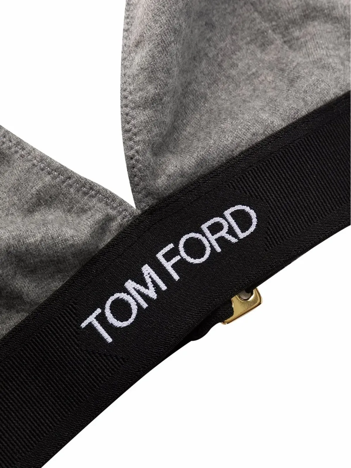 TOM FORD ロゴ入りアンダーバンド カシミヤ三角ブラジャー グレー - 画像3