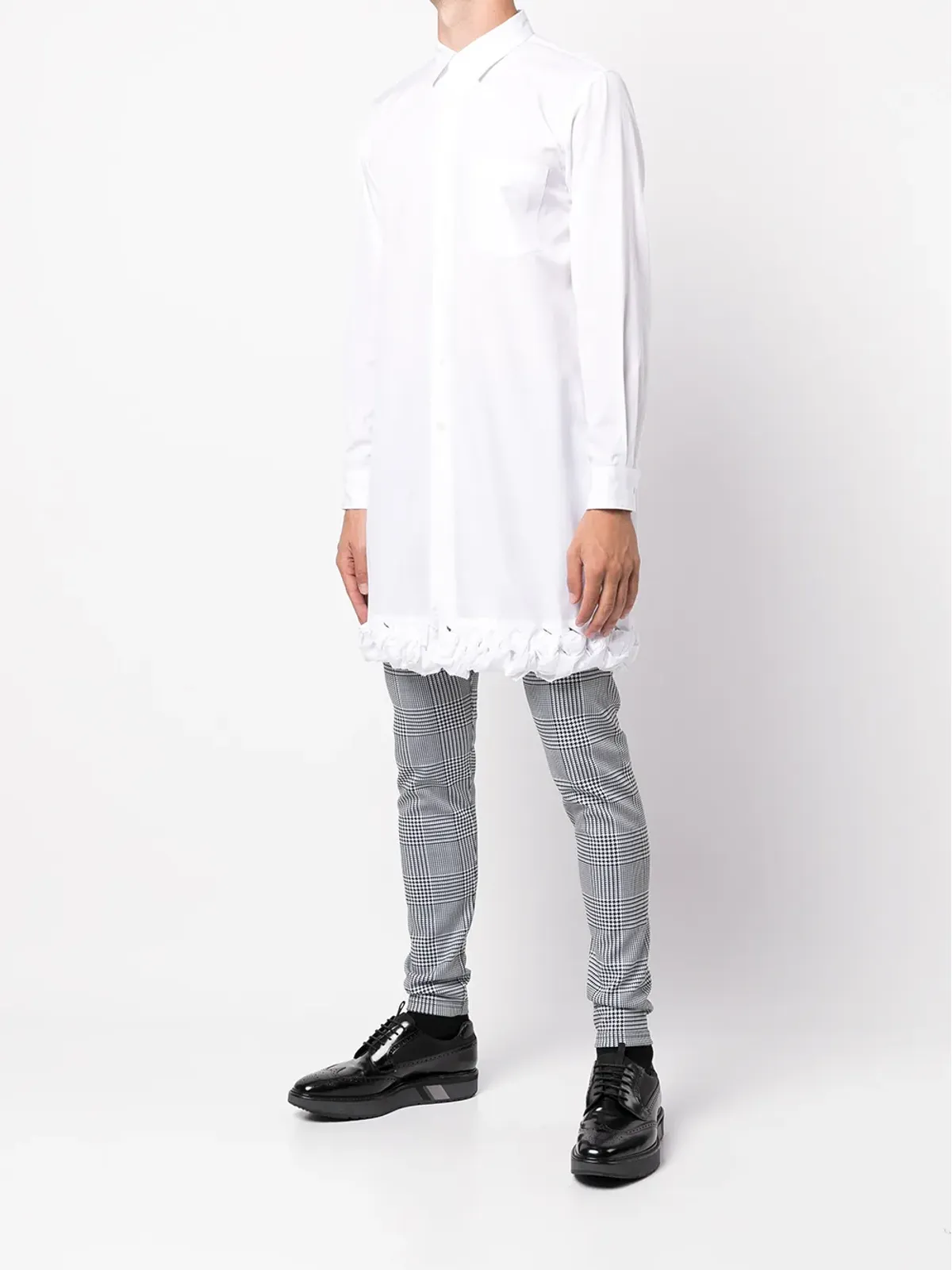 Comme des Garçons Homme Plus コントラストトリム コットンシャツ - ホワイト - 画像3