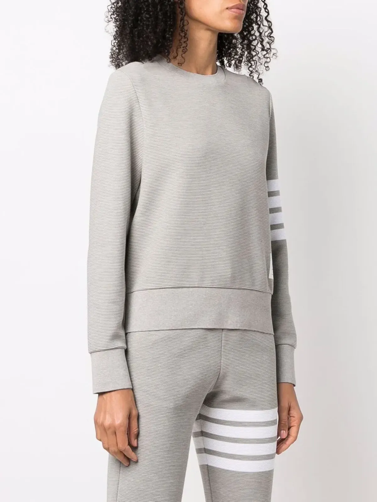 Thom Browne 4-Bar コットンリブ スウェットシャツ - グレー - 画像3