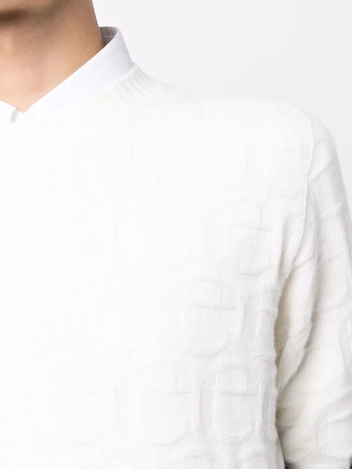 Eleventy ジャカードロゴ編みニットセーター - White - 画像5