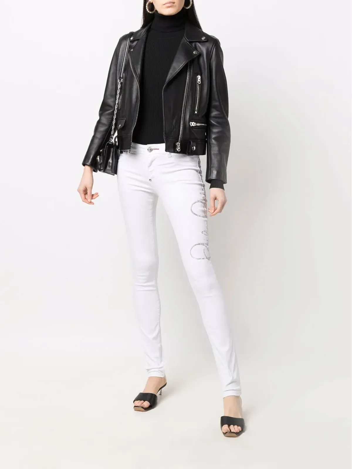 Philipp Plein サイン入りエンベリッシュドスキニージーンズ ホワイト - 画像2