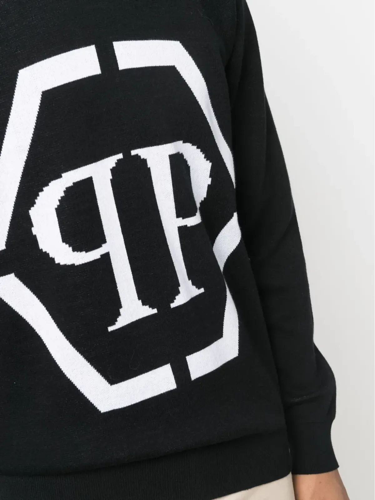 Philipp Plein インターシャロゴ クルーネック セーター - Black - 画像5