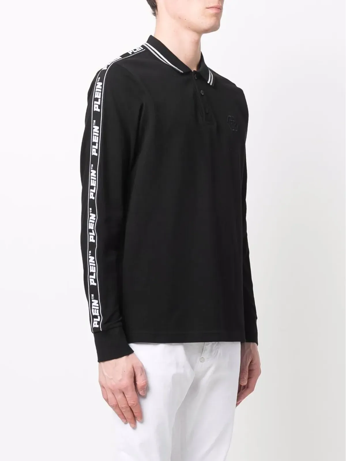 Philipp Plein ロゴテープ コットン ポロシャツ - ブラック - 画像3