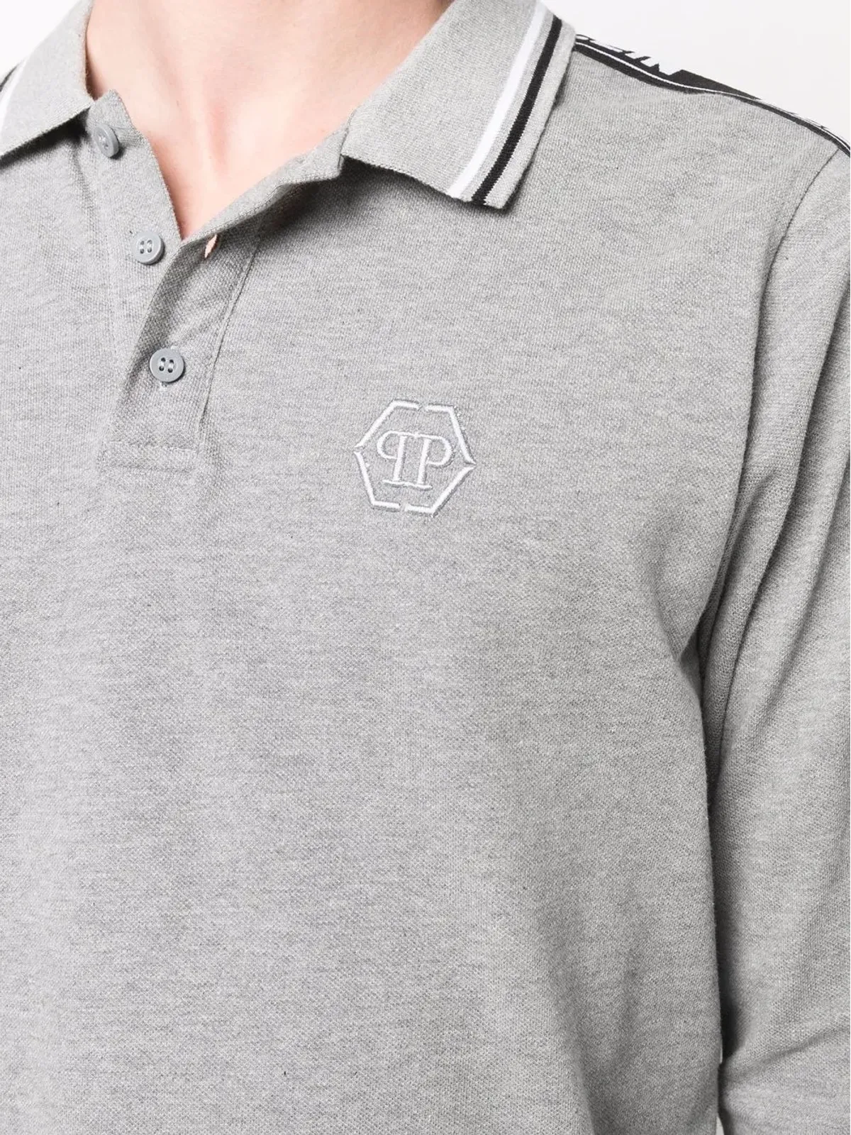 Philipp Plein ロゴ刺繍ポロシャツ - Grey - 画像5