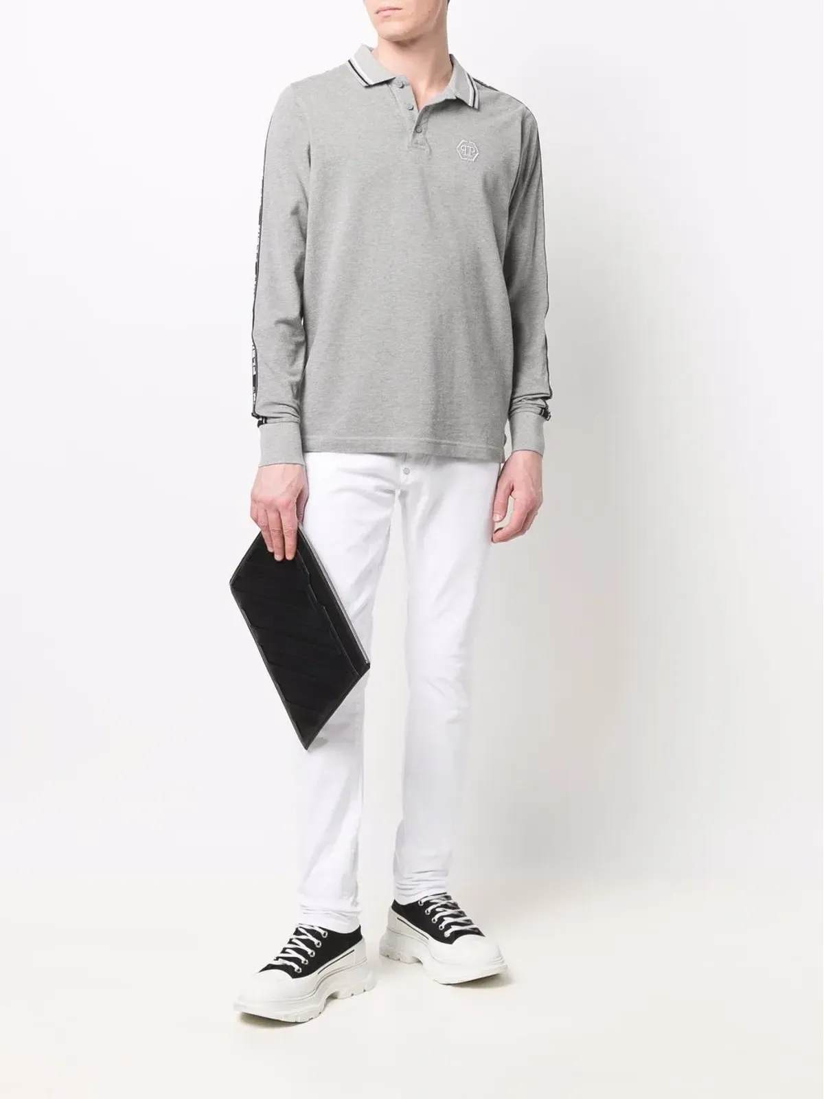 Philipp Plein ロゴ刺繍ポロシャツ - Grey - 画像2