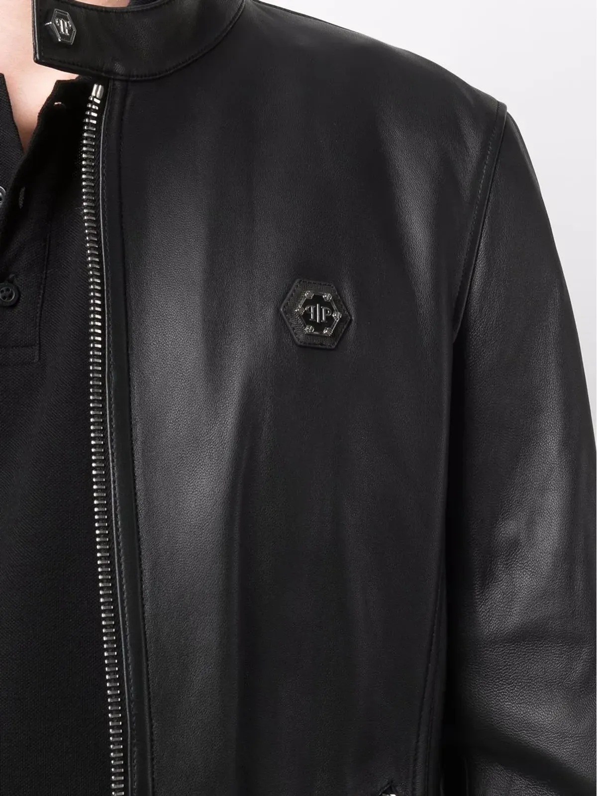 Philipp Plein ロゴ入りジップド バイカージャケット - 画像5