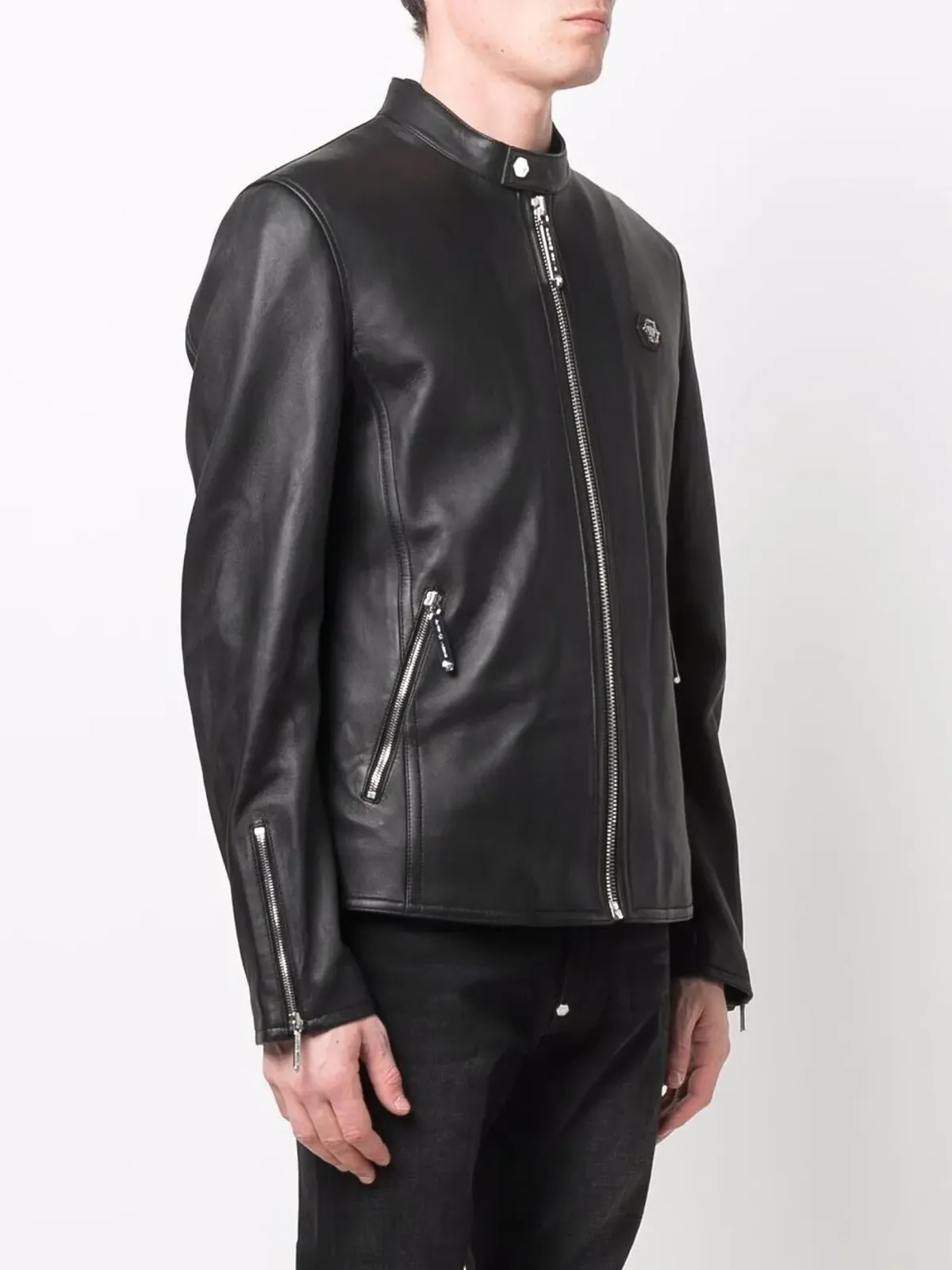 Philipp Plein ロゴ入りジップド バイカージャケット - 画像3
