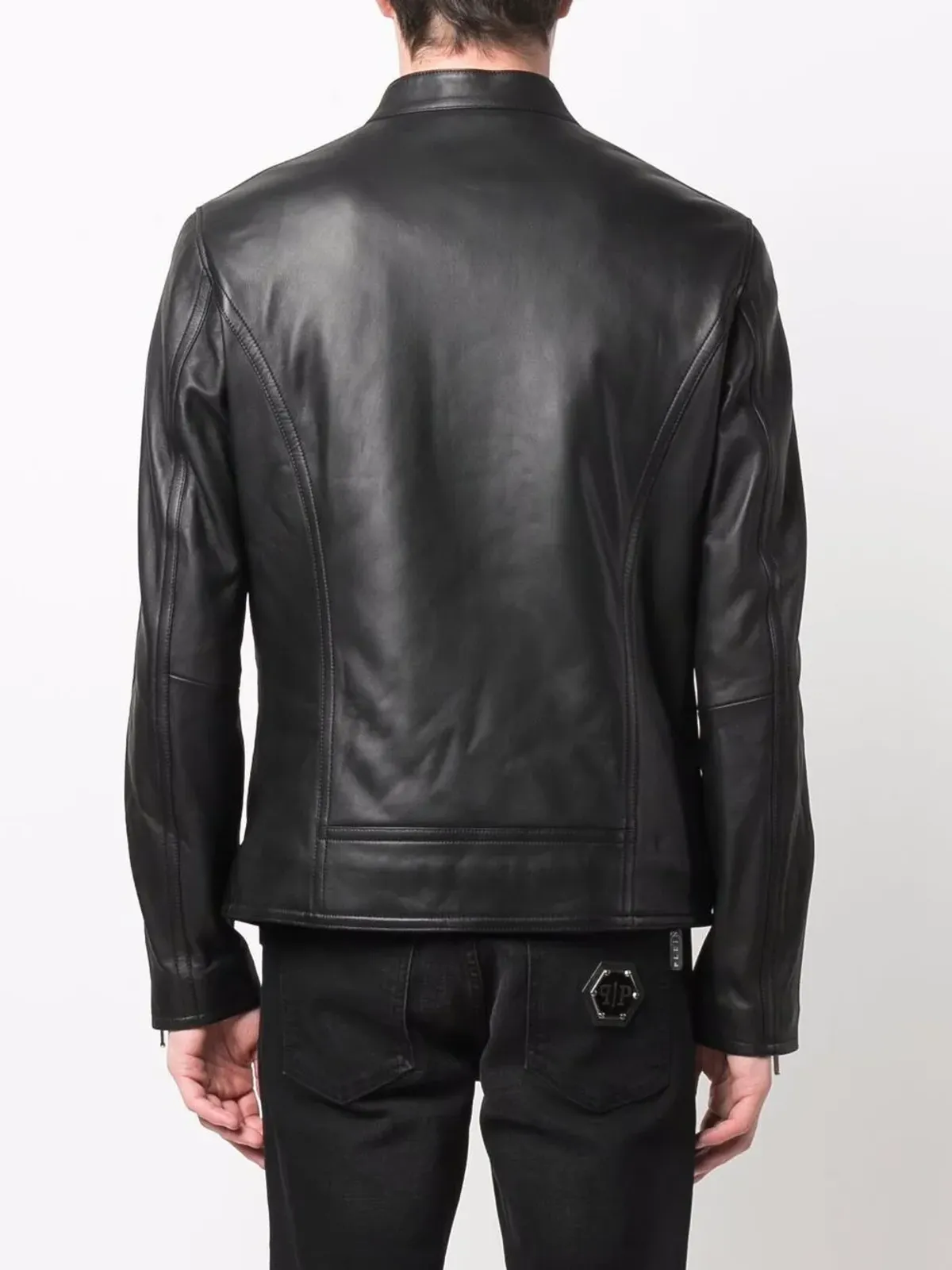 Philipp Plein ロゴ入りジップド バイカージャケット - 画像4