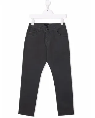 Emporio Armani Kids ミッドライズスキニージーンズ - グレー - サムネイル1