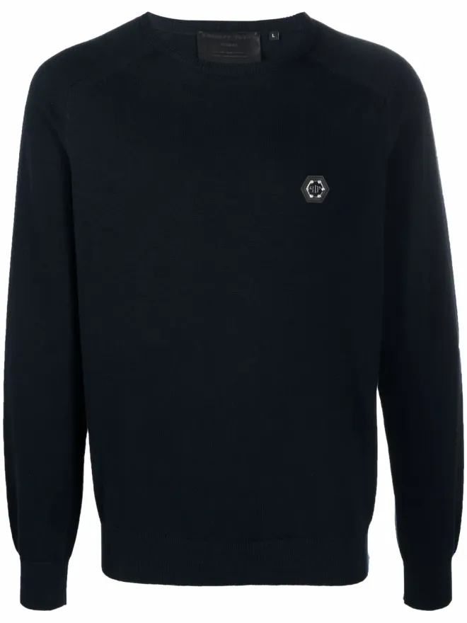 Philipp Plein Philipp Plein ロゴパッチ クルーネック ジャンパーの商品画像