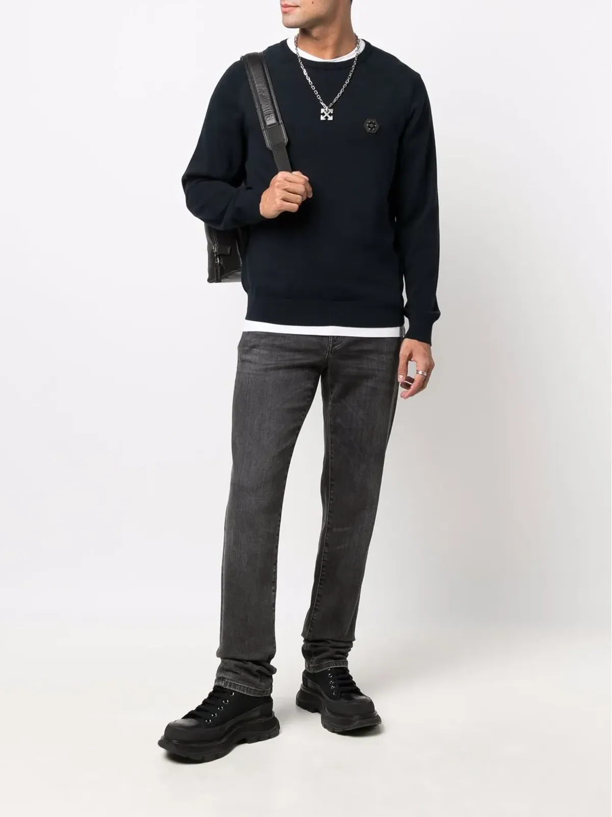 Philipp Plein ロゴパッチ クルーネック ジャンパー - 画像2