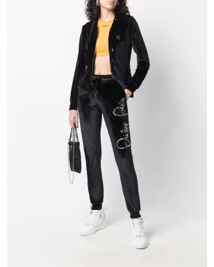 Philipp Plein ロゴ入りベルベット トラックスーツ ブラック - サムネイル2