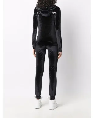 Philipp Plein ロゴ入りベルベット トラックスーツ ブラック - サムネイル4