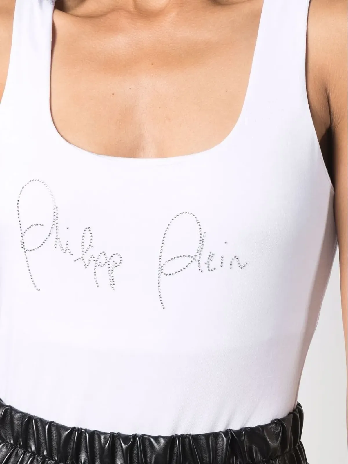 Philipp Plein ラインストーンロゴ タンクトップ - 画像5