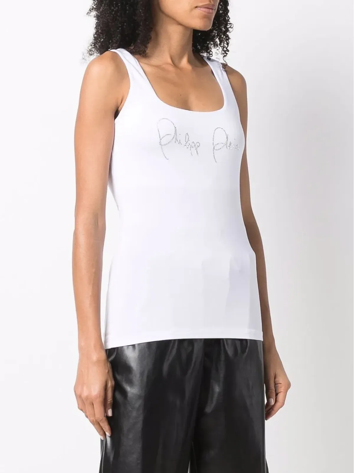 Philipp Plein ラインストーンロゴ タンクトップ - 画像3