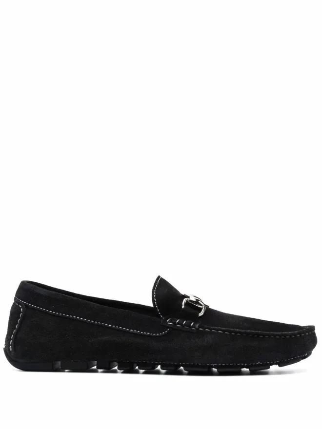 Philipp Plein Philipp Plein スエード ロゴプレート モカシン - ブラックの商品画像