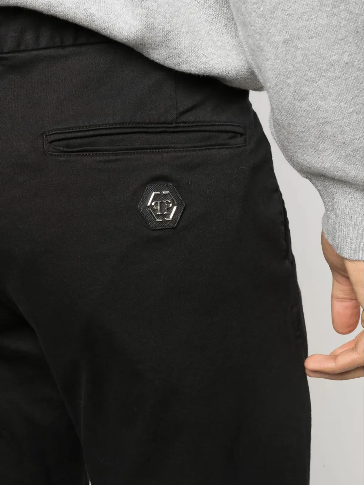 Philipp Plein ヘキサゴン ロゴ スリムフィット チノパンツ - 画像5