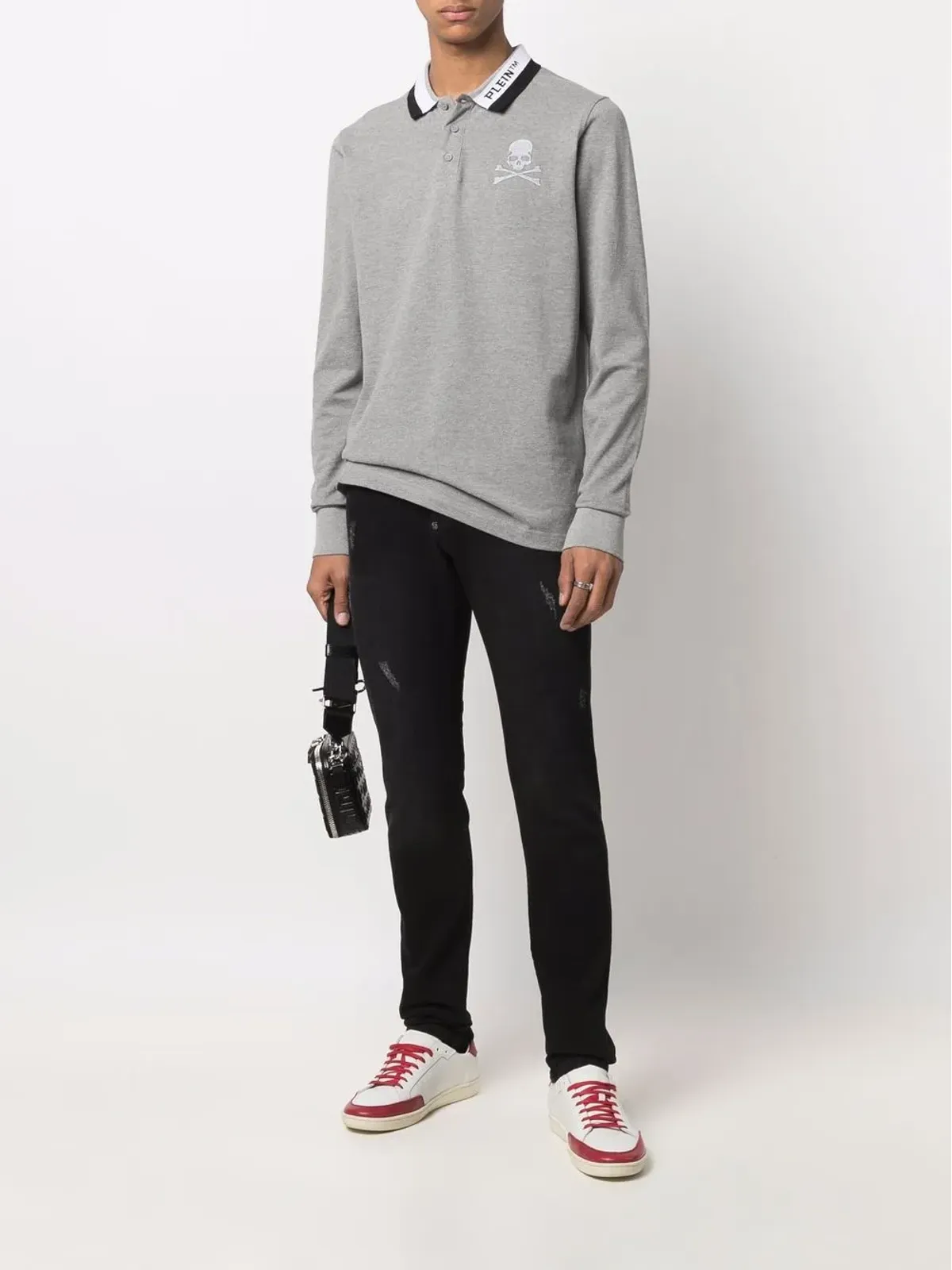 Philipp Plein ロゴスカルプリントポロシャツ - グレー - 画像2