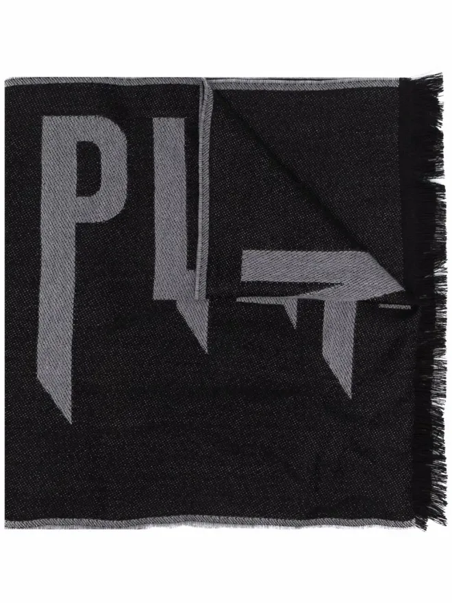 Philipp Plein Philipp Plein ウール ロゴ スカーフ ブラックの商品画像