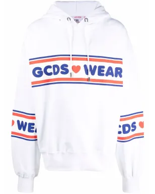 GCDS グラフィックプリント コットン フーディ - ホワイト - サムネイル1