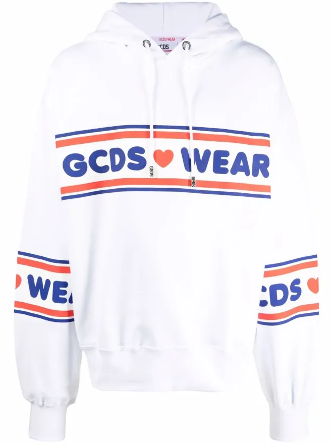 GCDS GCDS グラフィックプリント コットン フーディ - ホワイトの商品画像