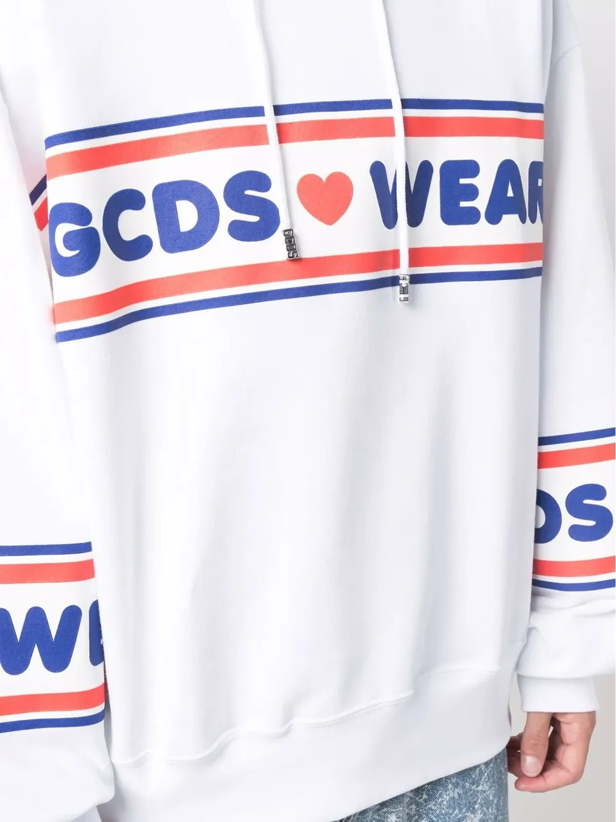 GCDS グラフィックプリント コットン フーディ - ホワイト - 画像5