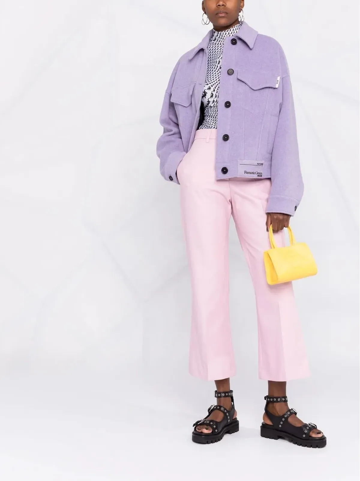 MSGM プレスド・クリース コットン テーラードパンツ - 画像2