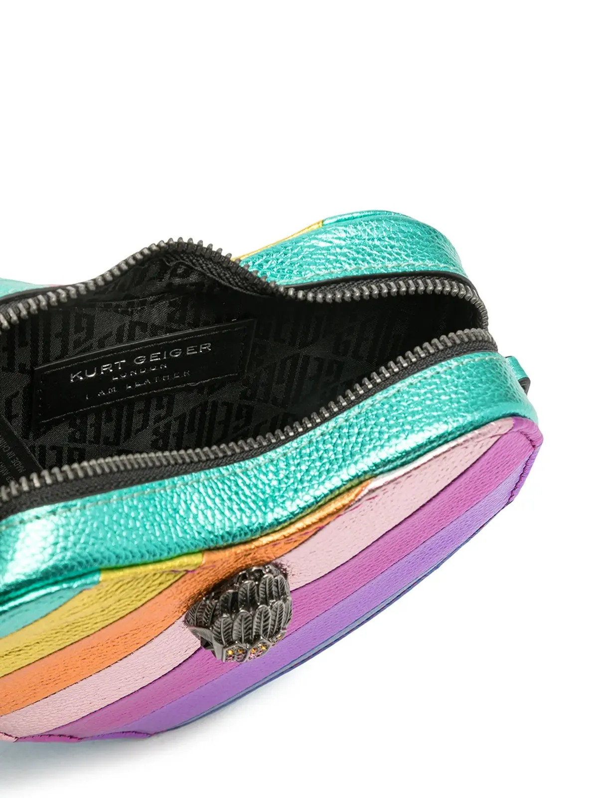 Kurt Geiger London Kensington Heart stripe-print crossbody bag - Multicolour - 画像5